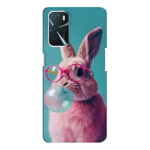 Чохол з принтом стильні тварини для OPPO a54s (Кролик в окулярах)