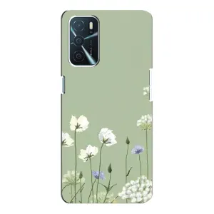 Чохол з квітковим принтом на OPPO a54s (Квіти на зеленому)