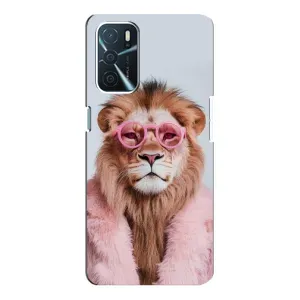 Чохол з принтом стильні тварини для OPPO a54s (Лев в окулярах)