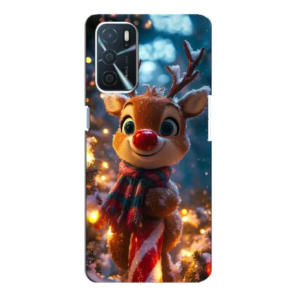 Чехол с принтом «Олень с шарфом» для OPPO A54s