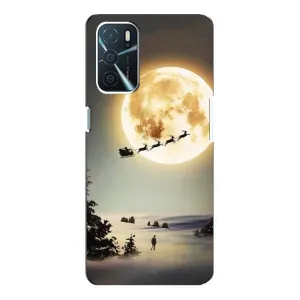 Новорічні, Святкові Чохли для Oppo a54s - 2024 год (Санта на місяці)