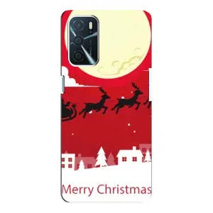 Рождественские Чехлы для Oppo a54s (VPrint) (Санта с оленями)