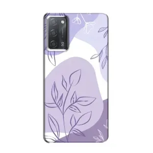 Силконовий чохол з принтом в квітах на OPPO A55 (Фіолетове листя абстракція)