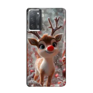 Яркий чехол для OPPO A55 с Зимними Оленятами