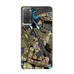 Чехлы с картинкой ЗСУ для OPPO A55 (AlphaPrint) (Воин ВСУ)