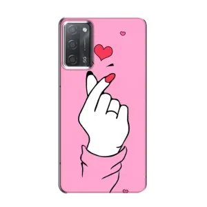 Чохол з принтом для OPPO A55 (AlphaPrint - Знак сердечка)