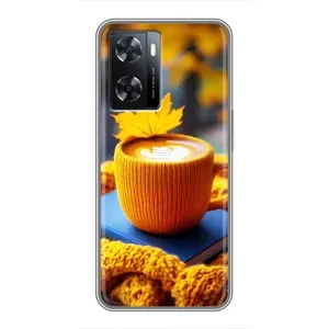 Чохол з принтом «Кава на жовтому пледі» для OPPO A57s