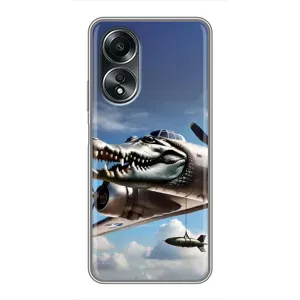 Чехол с мемом Тралалело тралала на OPPO A58 (4G) (Бомбардиро крокодило)