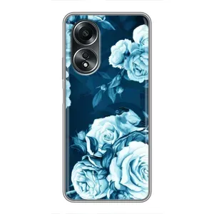 Чехлы (ART) Цветы на OPPO A58 (4G) (VPrint) (Голубые Бутоны)