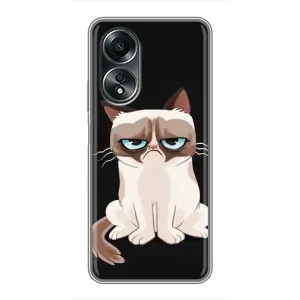 Чохол з принтом для OPPO A58 (4G) (AlphaPrint) Модні коти (Сумний кіт)