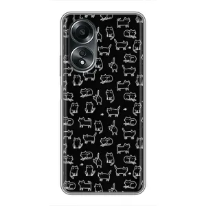 Чохол з принтом для OPPO A58 (4G) (AlphaPrint) Модні коти (Маленькі котики)