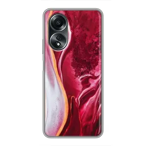 Чехол с принтом «Мрамор красный» для OPPO A58 (4G)