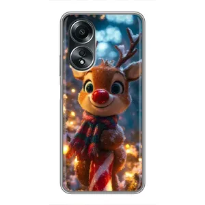 Яскравий чохол для OPPO A58 (4G) з Зимові Оленята (Олень з шарфом)