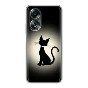 Чохол з принтом для OPPO A58 (4G) (AlphaPrint) Модні коти (Силует котика)