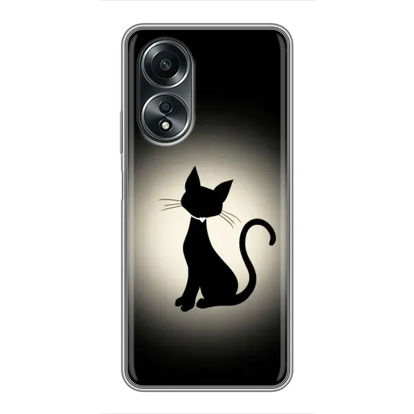 Чехол с принтом «Силуэт котика» для OPPO A58 (4G) Чехол с принтом «Силуэт котика» для OPPO A58 (4G)