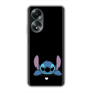 Чехол с принтом Стич на OPPO A58 (4G) (Стич на черном)