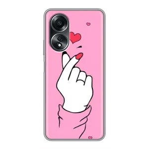 Чохол з принтом для OPPO A58 (4G) (AlphaPrint - Знак сердечка)