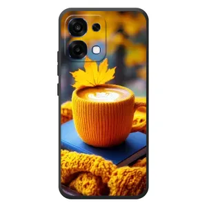 Чехол с принтом «Кофе на желтом пледе» для OPPO A6 Pro