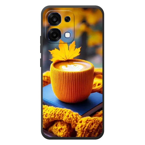 Чехол с принтом «Кофе на желтом пледе» для OPPO A6 Pro