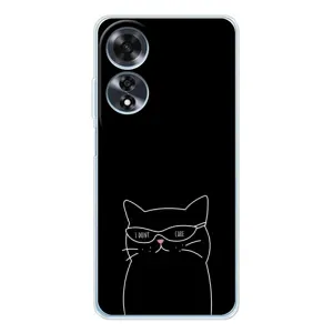 Чехол с принтом «Равнодушный кот» для OPPO A60 5G