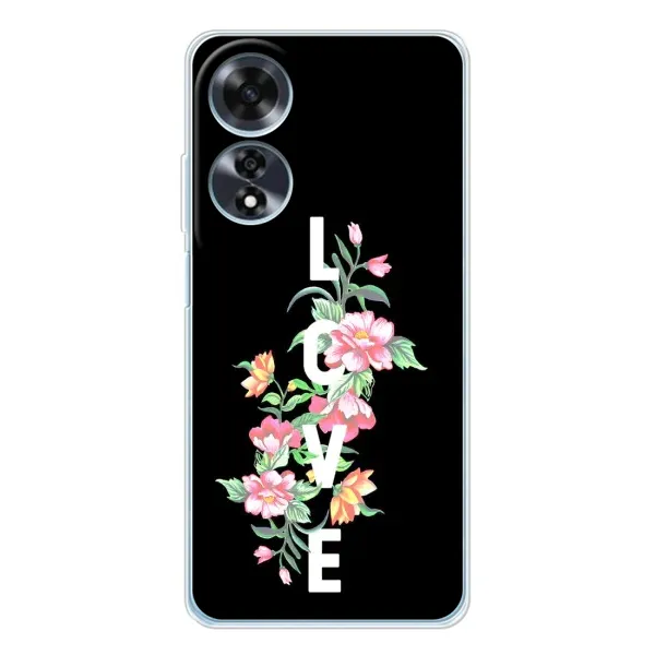 Чехол с принтом «Цветы LOVE» для OPPO A60 5G Чехол с принтом «Цветы LOVE» для OPPO A60 5G