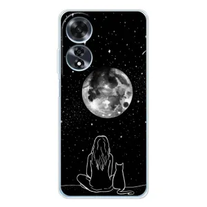 Чехол с принтом «Девушка с котом» для OPPO A60 5G