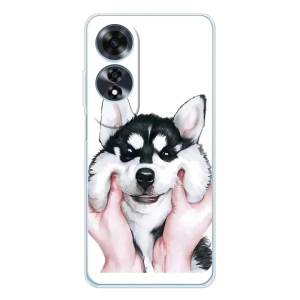 Чехол с принтом «Довольный Хаски» для OPPO A60 5G