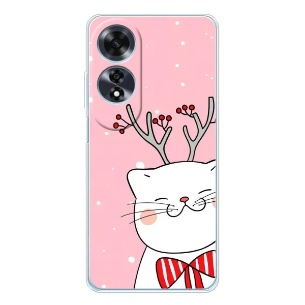 Чехол с принтом «Зимний кот» для OPPO A60 5G