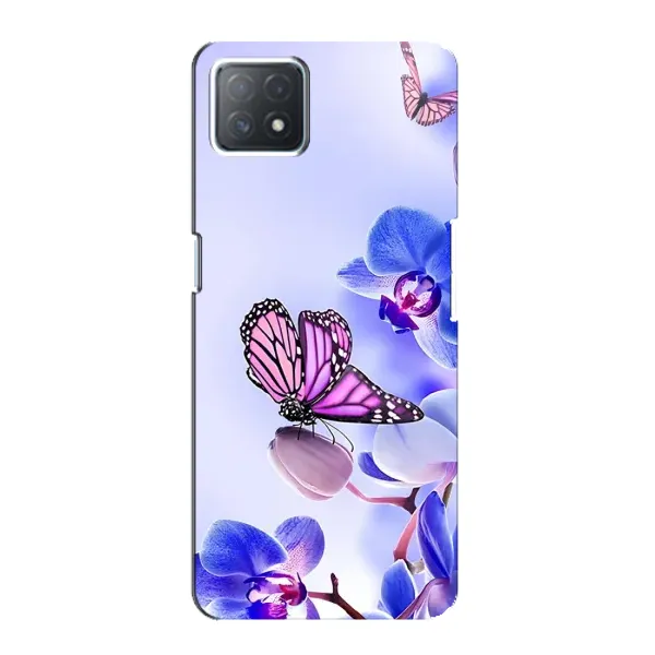 Чохол з принтом «Метелик на квітах» для OPPO A72 (5G)
