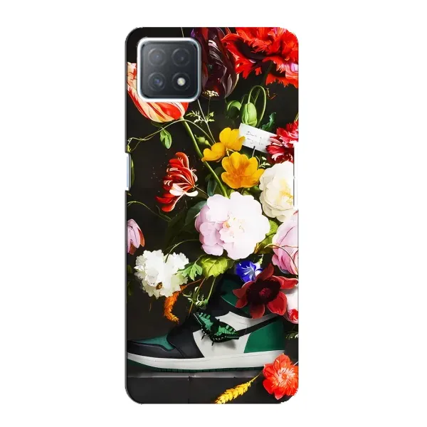 Чохол з принтом «Nike цветы» для OPPO A72 (5G)