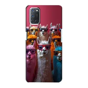Чохол з принтом стильні тварини для OPPO A72 (Лами в окулярах)