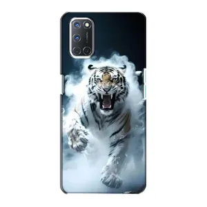 Чохол з картинкою 'Хижаки' для Oppo A72 (Білий тигр у диму)