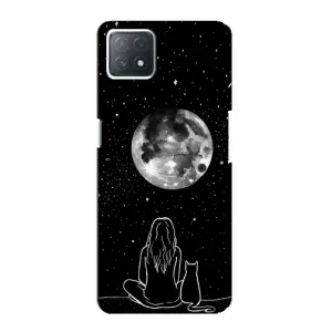 Чехол с рисунком кот на Oppo a73 (5G) (Девушка с котом)