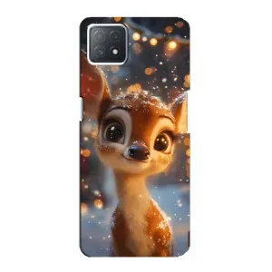 Яскравий чохол для OPPO A73 (5G) з Зимові Оленята (Оленятко серед гірлянд)