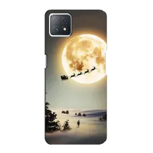 Новорічні, Святкові Чохли для Oppo a73 (5G) - 2024 год (Санта на місяці)
