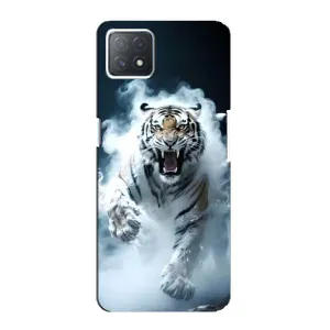 Чохол з картинкою 'Хижаки' для Oppo a73 (5G) (Білий тигр у диму)