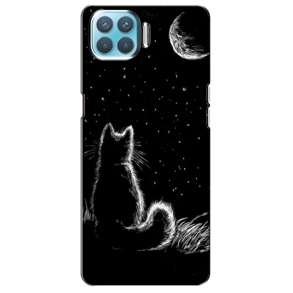 Чохол з принтом «Котик і місяць» для OPPO A73 Чохол з принтом «Котик і місяць» для OPPO A73