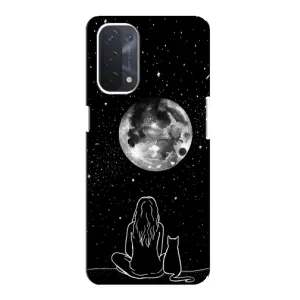 Чехол с принтом «Девушка с котом» для OPPO A74 (5G)