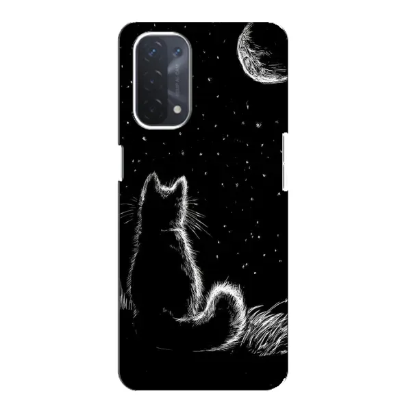 Чохол з принтом «Котик і місяць» для OPPO A74 (5G)