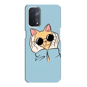 Чохол на OPPO a74 (5G) з Котиками (VPrint) (Котик в окулярах)