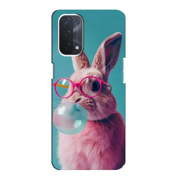 Чехол с принтом «Кролик в очках» для OPPO A74 (5G)