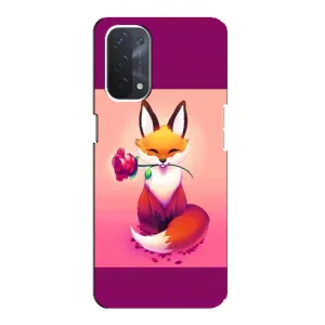 Чохли з картинкою Лисичка для Oppo a74 (5G) (VPrint) (Лиса з трояндою)