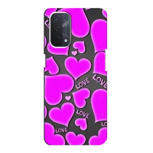 Чехлы для любимой на Оппо А74 (5G) (VPrint) (Pink hearts)