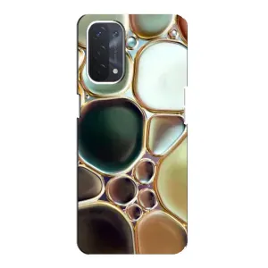 Мраморный чехол на Oppo a74 (5G) (VPrint) (Радужный Мрамор)