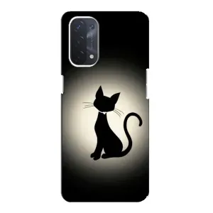 Чохол з принтом для Oppo a74 (5G) (AlphaPrint) Модні коти (Силует котика)