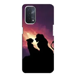 Чохол Король лев на OPPO a74 (5G) (Силует Сімба і Налу)