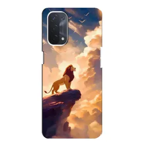 Чохол Король лев на OPPO a74 (5G) (Сімба на скелі)