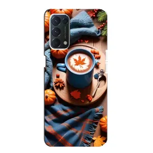Чехол с принтом «Кофе и тыковки» для OPPO A74