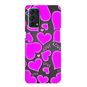 Чехлы для любимой на ОППО А74 (VPrint) (Pink hearts)