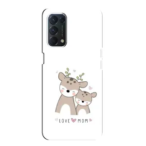Чохол з принтом «Оленята мама і малюк» для OPPO A74